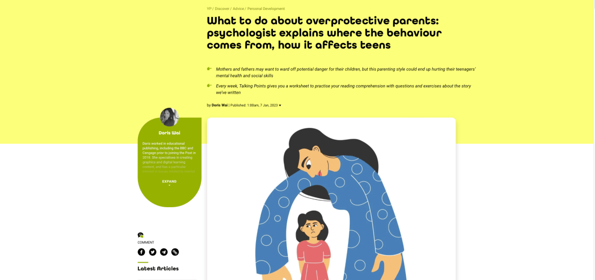 Overprotect Parental overprotection: teens’ survival kit – Charlotte Wong